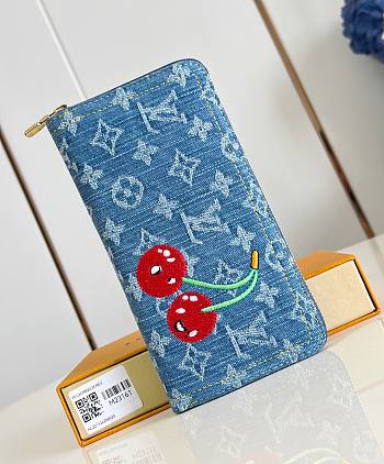 LVxTM Zippy Wallet Monogram Cherry Denim