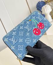 LVxTM Zippy Wallet Monogram Cherry Denim - 6