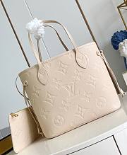 LV Neverfull MM Monogram Empreinte Leather Cream Beige M46676 - 31x28x14cm - 2