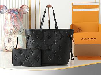 LV Neverfull MM Monogram Empreinte Leather Black M45685 - 31x28x14cm 