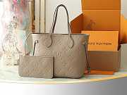 LV Neverfull MM Monogram Empreinte Leather Tourterelle Gray M45686 - 31x28x14cm  - 1