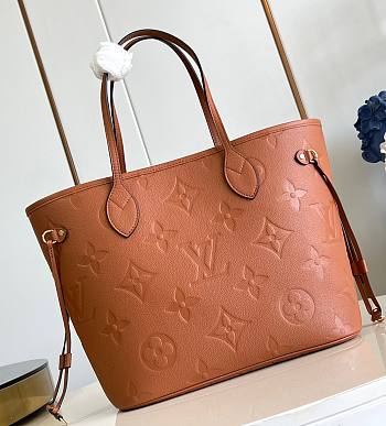 LV Neverfull MM Monogram Empreinte Leather Cognac M12605 - 31x28x14cm