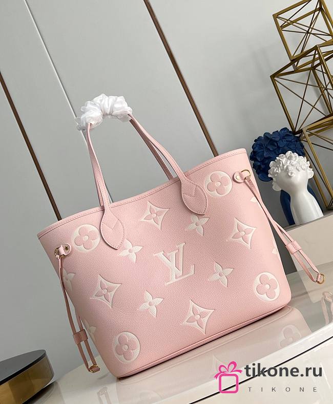 LV Neverfull MM Bicolor Monogram Empreinte Pink/Beige M14210 - 31x28x14cm - 1