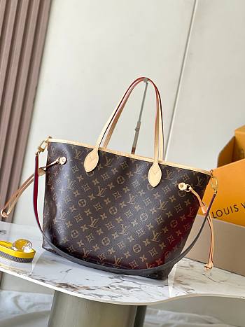 LV Neverfull Bandouliere Inside Out MM Monogram Canvas Rouge Sari M12096 - 31x28x14cm