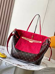 LV Neverfull Bandouliere Inside Out MM Monogram Canvas Sari Red M12708 - 31x28x14cm - 6