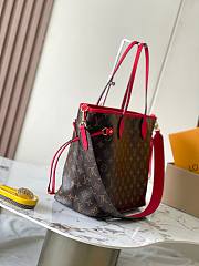 LV Neverfull Bandouliere Inside Out MM Monogram Canvas Sari Red M12708 - 31x28x14cm - 5