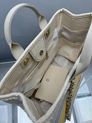 Chanel Shopping Bag Cotton Canvas & Metallic Gold Cream White Blue & Yellow - 38cm - 6