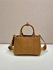 Prada Linen Blend Mini Handbag Cognac 1BA038 - 22x15x13cm - 6