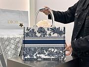 Dioriviera Medium Dior Book Tote White and Blue Toile de Jouy Palms Embroidery - 36x27.5x16.5cm - 6