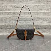 Celine Folco Shoulder Bag In Triomphe Canvas and Calfskin Tan - 20x14x5cm - 5