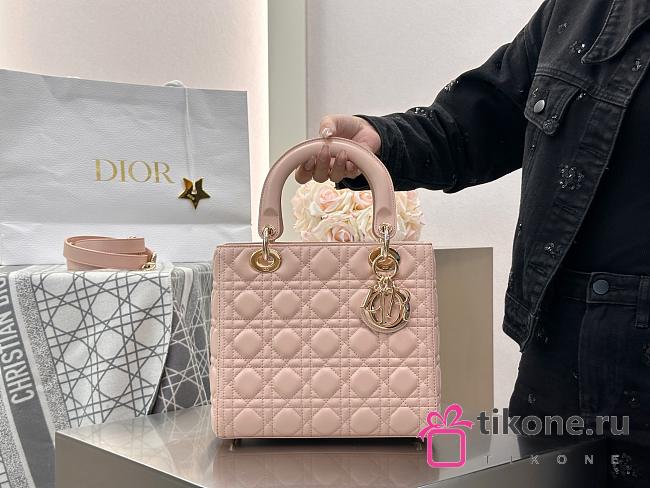 Medium Lady Dior Bag Powder Pink Cannage Lambskin - 24×20×11cm - 1