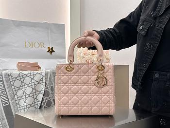 Medium Lady Dior Bag Powder Pink Cannage Lambskin - 24×20×11cm