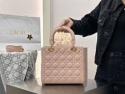 Medium Lady Dior Bag Powder Pink Cannage Lambskin - 24×20×11cm - 5