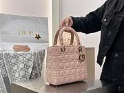 Medium Lady Dior Bag Powder Pink Cannage Lambskin - 24×20×11cm - 3