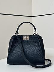 Fendi Peekaboo Mini Black Selleria Bag Cuoio Romano Calfskin - 23cm - 3