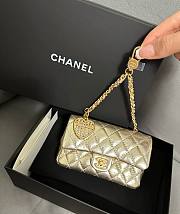Chanel Classic Mini Bag With Hook Metallic Calfskin & Gold Metal Gold - 19x11x7cm - 5