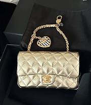 Chanel Classic Mini Bag With Hook Metallic Calfskin & Gold Metal Gold - 19x11x7cm - 4