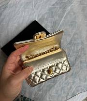 Chanel Classic Mini Bag With Hook Metallic Calfskin & Gold Metal Gold - 19x11x7cm - 2