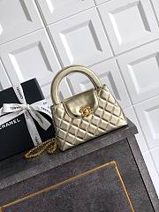 Chanel 25 Metallic Calfskin Gold Kelly Bag - 13x19x7cm - 1