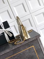 Chanel 25 Metallic Calfskin Gold Kelly Bag - 13x19x7cm - 5