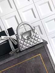 Chanel 25 Metallic Calfskin Silver Kelly Bag - 13x19x7cm - 6