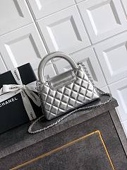 Chanel 25 Metallic Calfskin Silver Kelly Bag - 13x19x7cm - 4