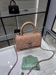 Chanel 24 Coco Handle Grained Calfskin Sand 14cm - 3