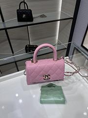 Chanel 24 Coco Handle Grained Calfskin Pink 14cm - 6