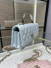 Chanel Clutch With Chain Grained Calfskin & Gold-Tone Metal Light Blue - 19cm - 6