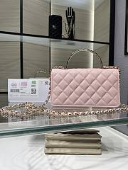 Chanel Clutch With Chain Grained Calfskin & Gold-Tone Metal Light Pink - 19cm - 2