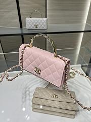 Chanel Clutch With Chain Grained Calfskin & Gold-Tone Metal Light Pink - 19cm - 4