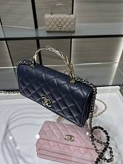 Chanel Clutch With Chain Grained Calfskin & Gold-Tone Metal Navy Blue - 19cm - 5