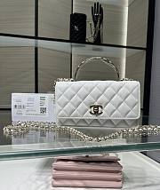 Chanel Clutch With Chain Grained Calfskin & Gold-Tone Metal White - 19cm - 5