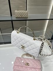 Chanel Clutch With Chain Grained Calfskin & Gold-Tone Metal White - 19cm - 2