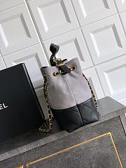 Chanel Small Tote Suede Calfskin Shiny Lambskin & Gold-Tone Metal Gray & Black - 36x24x14cm - 5