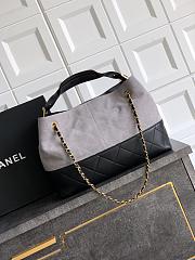 Chanel Small Tote Suede Calfskin Shiny Lambskin & Gold-Tone Metal Gray & Black - 36x24x14cm - 2