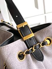 Chanel Small Tote Suede Calfskin Shiny Lambskin & Gold-Tone Metal Gray & Black - 36x24x14cm - 4