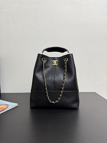 Chanel Shopping Bag Calfskin & Gold-Tone Metal Black - 39x33.5x16cm