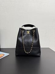Chanel Shopping Bag Calfskin & Gold-Tone Metal Black - 39x33.5x16cm - 6