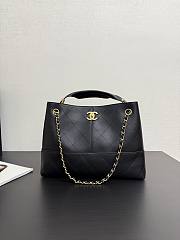 Chanel Shopping Bag Calfskin & Gold-Tone Metal Black - 40x28x15cm - 4