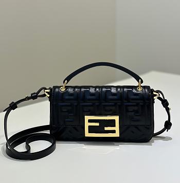 Fendi Baguette Black Leather Bag - 18.5x2.5x10cm