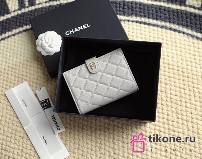 Chanel Caviar Quilted Passport Holder Gray - 14x10.5x2cm - 1