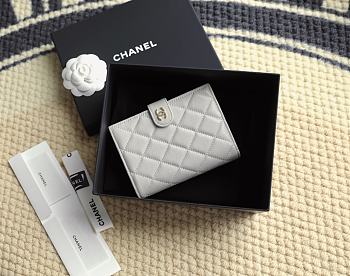 Chanel Caviar Quilted Passport Holder Gray - 14x10.5x2cm