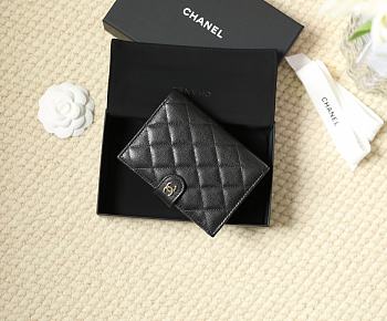 Chanel Caviar Quilted Passport Holder Black Gold Hardware - 14x10.5x2cm