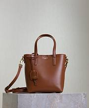 YSL Mini Toy Shopping in Box Leather Brown - 18x17x8cm - 2