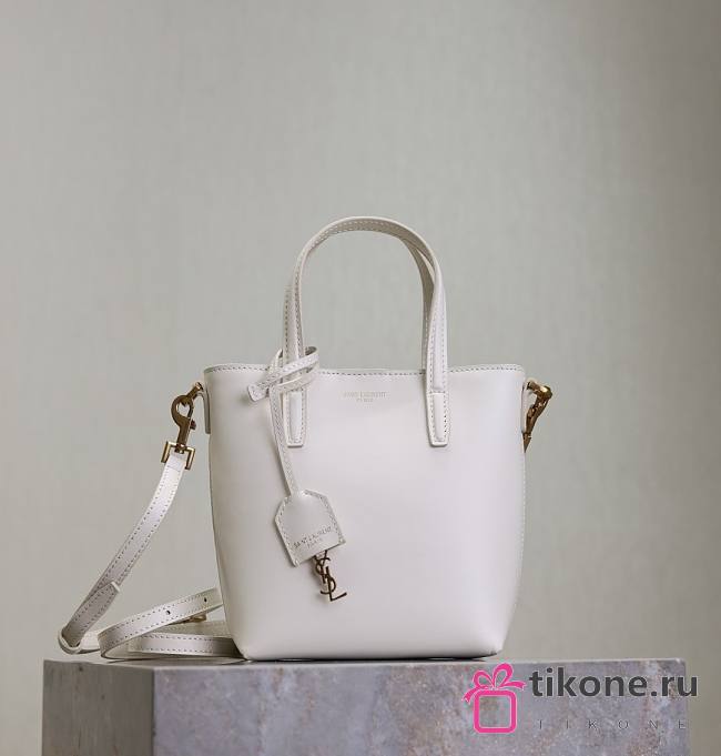 YSL Mini Toy Shopping in Box Leather White - 18x17x8cm - 1