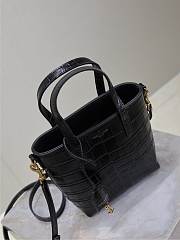 YSL Mini Toy Shopping in Crocodile Embossed Leather Black - 18x17x8cm - 5