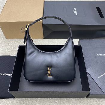 YSL Calypso Mini Hobo In Plunged Lambskin Black - 20×12×5cm