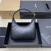 YSL Calypso Mini Hobo In Plunged Lambskin Black - 20×12×5cm - 3