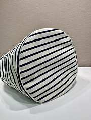 Prada Striped Canvas Drawstring Duffel Bag Ivory/Blue 2VY011 - 55x34x34 - 6
